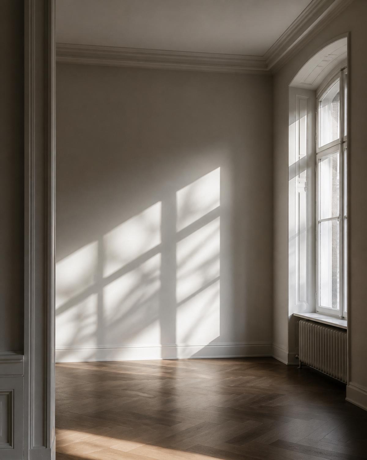 Rustig ingerichte kamer met vers geschilderde wanden
